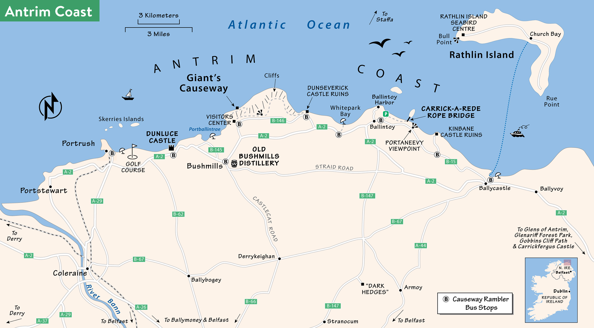 Antrim Coast map