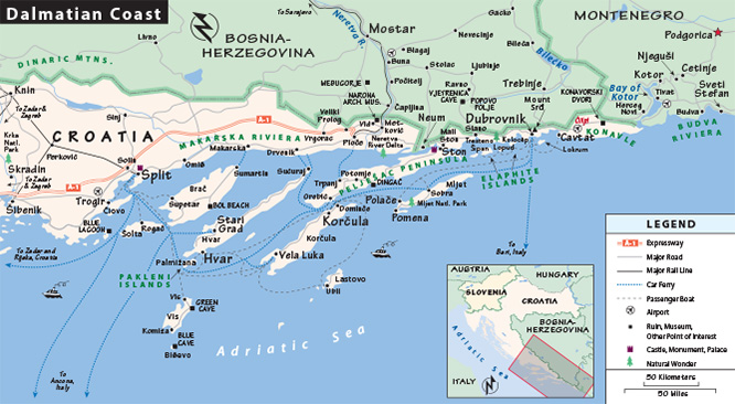 Dalmatian Coast Map 